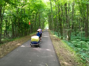The Hart-Montague Trail: sometimes covered by canopies of trees.